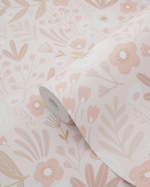 ESTAhome Tapete Blumen Hellrosa - 50 x 900 cm - 131065