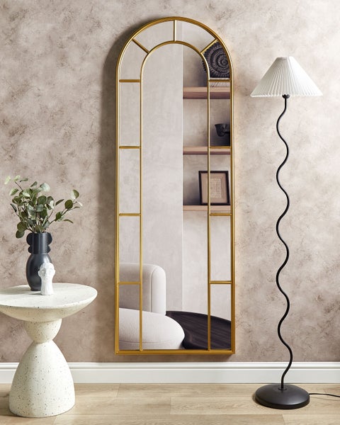 Wandspiegel CROSSES 60 cm 170 cm Metall Gold