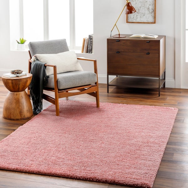 Hochfloriger Shaggy-Teppich Einfarbig Rosa 160x213 cm CLAIRE