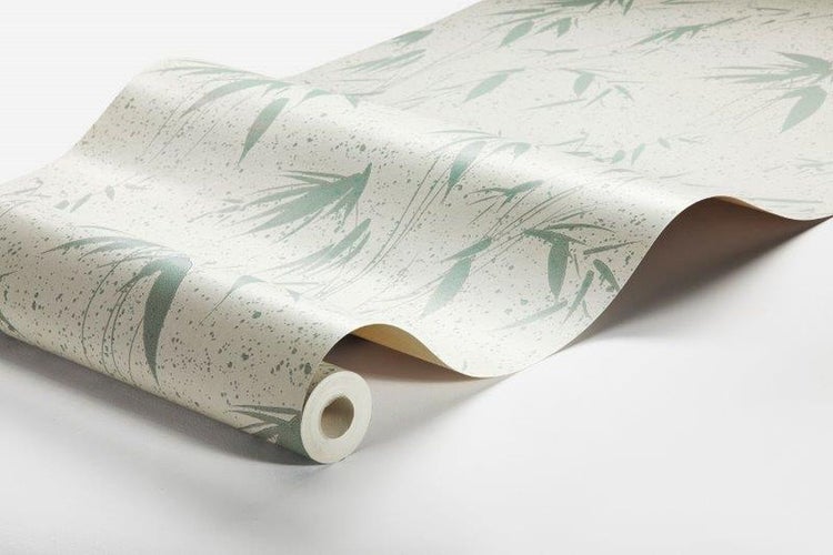 Borastapeter Tapete Blätter Weiß und Graublau - 53 cm x 10.05 m - 660301