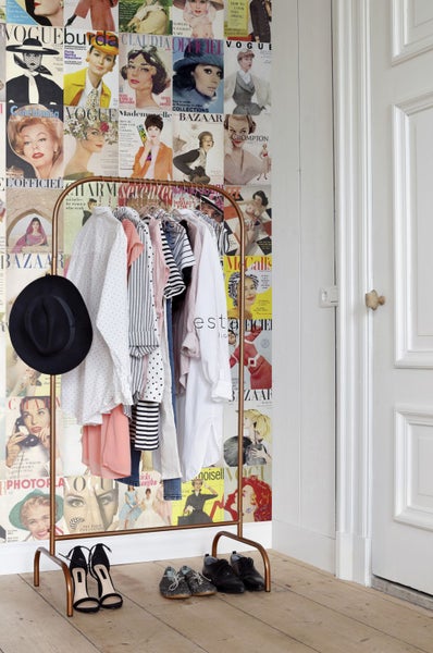 ESTAhome XXL-Vliestapete Zeitschriften-Covers Mehrfarbig - 50 x 900 cm - 158104