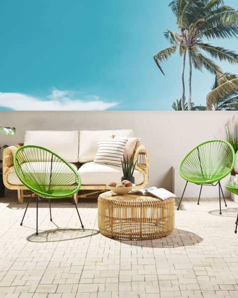 Gartenstuhl 2er Set ACAPULCO II Polyrattan Grün