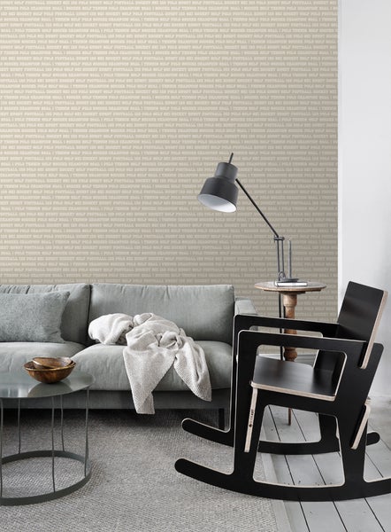 ESTAhome Tapete Namen von verschienenen Sportarten Grau - 53 cm x 10.05 m - 115622