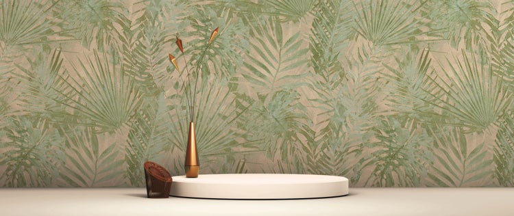 Tapete mit Palmenblattmuster für die Wandgestaltung