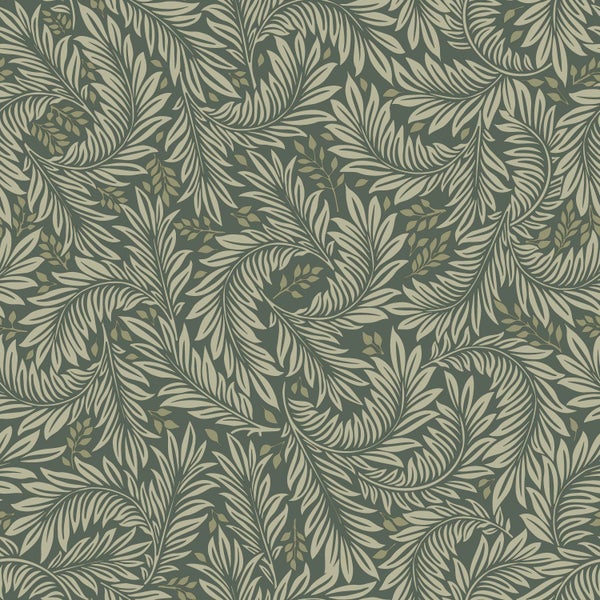 ESTAhome Tapete Blätter Dunkelgrün - 50 x 900 cm - 131143