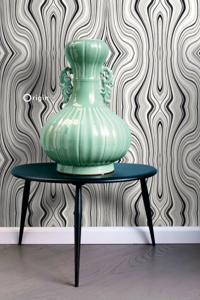 Origin Wallcoverings Tapete grafische Linien Schwarz und Weiß - 53 cm x 10.05 m - 347230