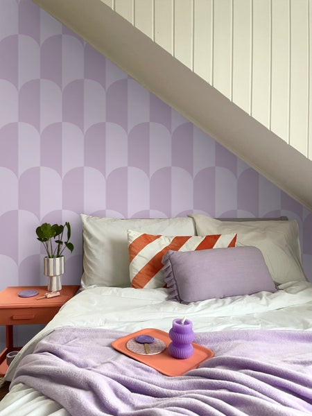 ESTAhome Tapete Art Decó Muster Violett - 53 cm x 10.05 m - 139993
