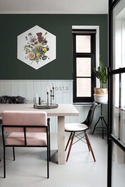 ESTAhome Wandtattoo Blumenstrauß Grün, Rosa und Gelb - 70 x 81 cm - 158998