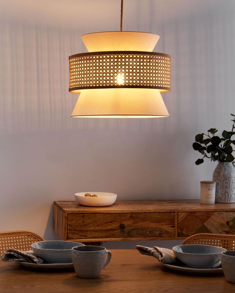 Hängeleuchte LUYANO Rattan Beige