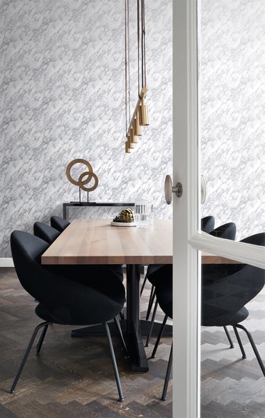 Origin Wallcoverings Tapete Marmor-Optik Elfenbeinweiß - 53 cm x 10.05 m - 347388