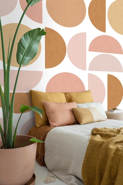 ESTAhome Fototapete geometrische Formen Hellrosa und Beige - 2 x 2.79 m - 159384