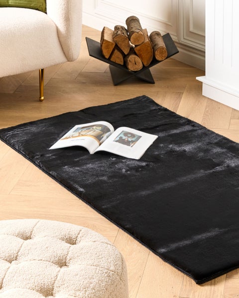 Kunstfellteppich MIRPUR Schwarz 80 x 150 cm