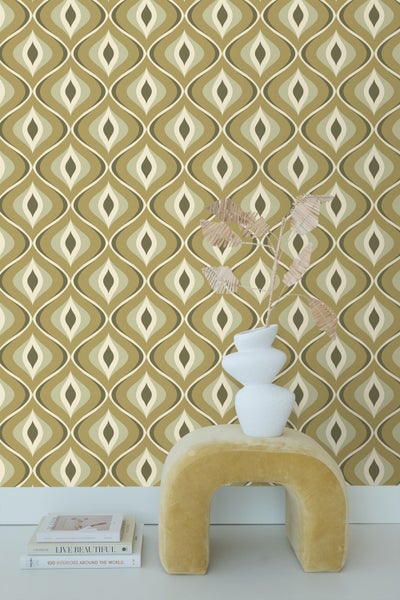 ESTAhome Tapete Retro-Ornamente Graugrün - 50 x 900 cm - 130987