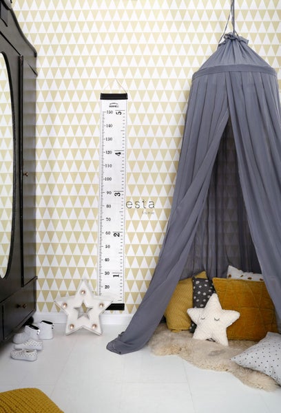 ESTAhome Tapete grafische Dreiecke Ockergelb - 53 cm x 10.05 m - 128863
