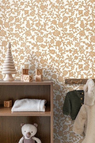 ESTAhome Tapete Blumenmuster Braun - 50 x 900 cm - 131520
