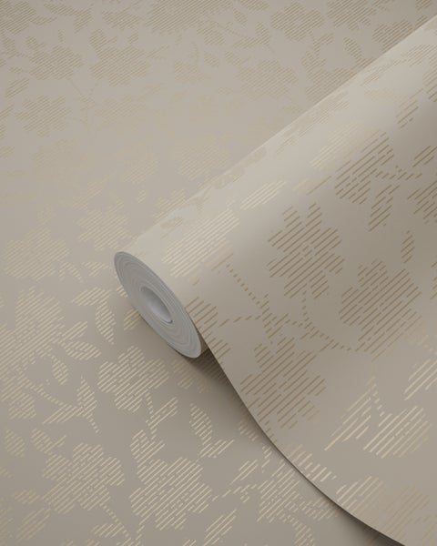 Origin Wallcoverings Tapete Blumen Altweiß - 53 cm x 10.05 m - 345437