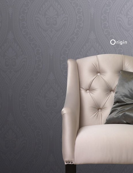 Origin Wallcoverings Tapete Ornamente Lila und Grau - 53 cm x 10.05 m - 346631