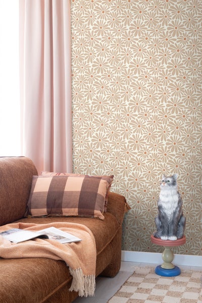 ESTAhome Tapete Gänseblümchen Beige - 53 cm x 10.05 m - 131148