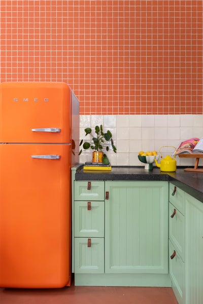 ESTAhome Tapete Karomuster Orange - 50 x 900 cm - 131270