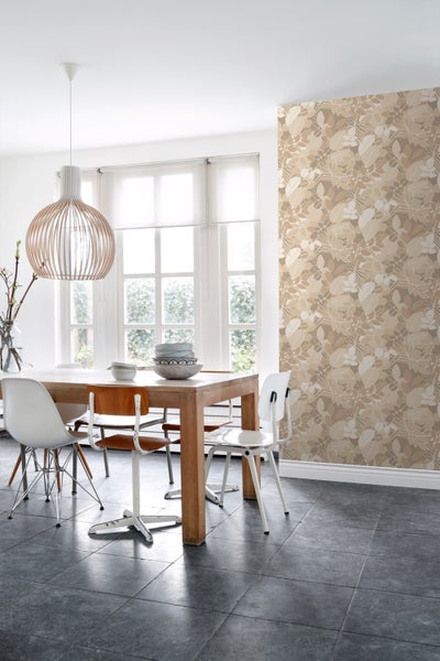 ESTAhome Tapete Blätter Beige - 50 x 900 cm - 139845