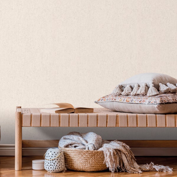 Sanders und Sanders Tapete Leinen-Optik Crème-Beige - 53 cm x 10 m - 640532