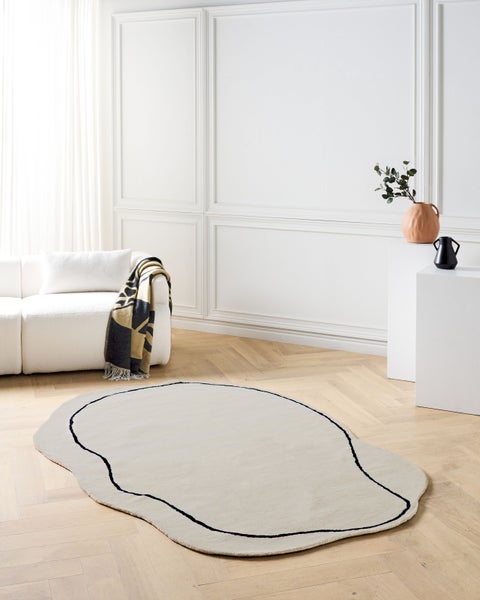 Teppich DERA Beige 160 x 230 cm Viskose