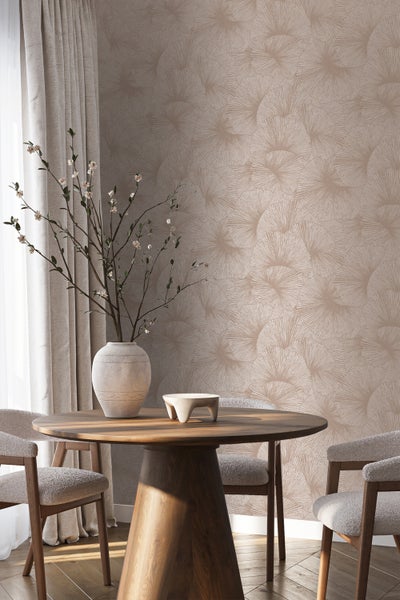 Origin Wallcoverings Tapete 3D Muster Blätter Altrosa - 53 cm x 10.05 m - 348009