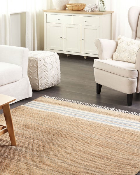 Teppich MIRZA Hellblau 160 x 230 cm Jute