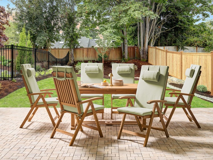 Gartenmöbel Set 6-Sitzer JAVA PREMIUM Akazienholz Grün