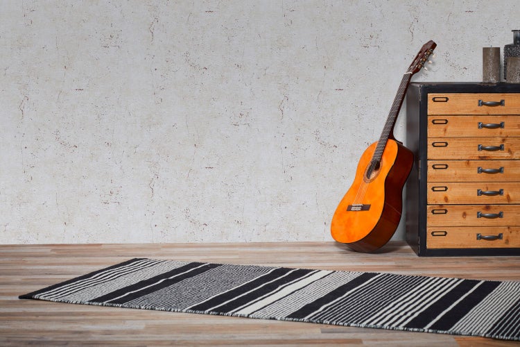 Nahaufnahme von gestepptem, genähtem Material