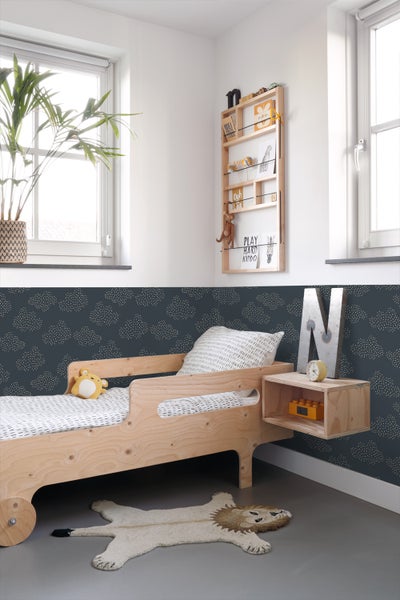 ESTAhome Tapete kleine Wolken Dunkelblau - 50 x 900 cm - 139980
