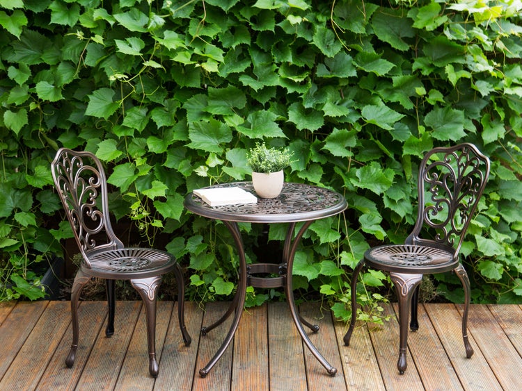 Outdoor Bistrotisch ANDALO 68 cm 68 cm Metall Braun