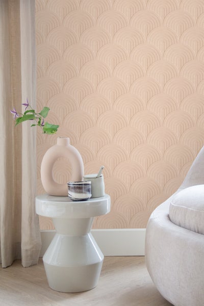 ESTAhome Tapete 3D Muster Pfirsichrosa - 50 x 900 cm - 131109