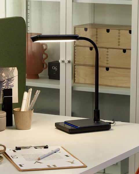 LED Schreibtischlampe CENTAURUS mit Dimmer Metall Schwarz