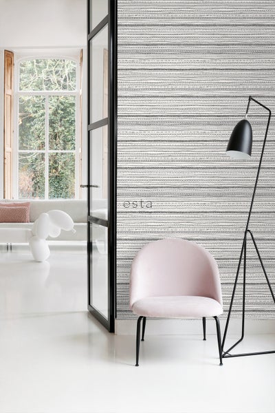 ESTAhome Tapete Spitzenborten Schwarz und Weiß - 53 cm x 10.05 m - 138841
