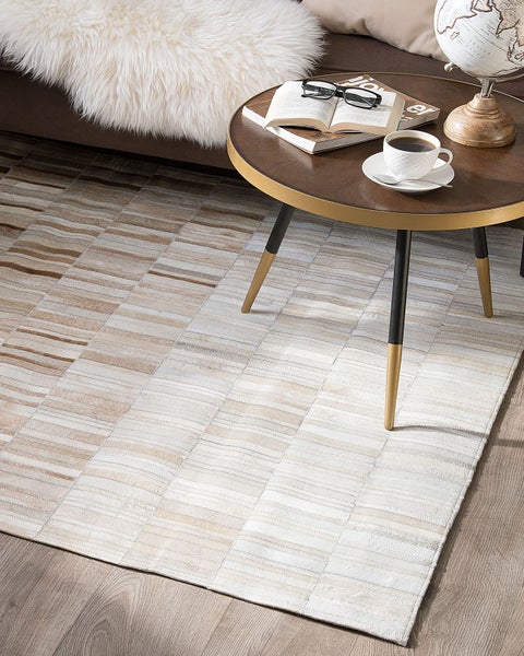 Teppich YAGDA Beige 140 x 200 cm Echtleder