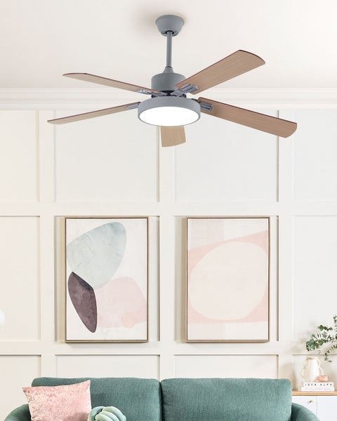Deckenventilator mit Licht HOBBLE mit Fernbedienung Hellgrau