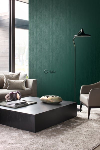 Origin Wallcoverings Tapete Holz-Optik Smaragdgrün - 53 cm x 10.05 m - 347557