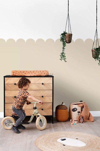 ESTAhome Fototapete halbhohe Wandverkleidung Sandbeige - 100 x 279 cm - 159230