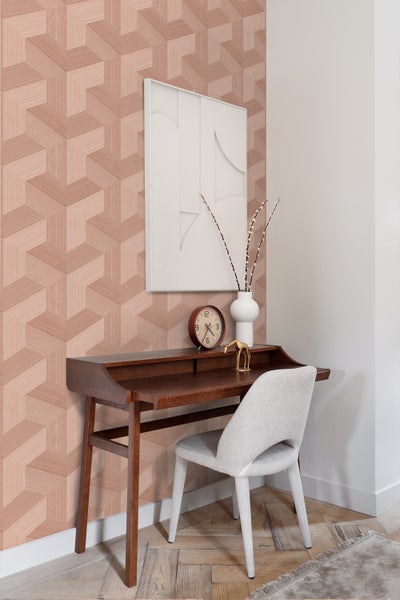 Origin Wallcoverings Tapete 3D-Muster Terrakottarosa - 53 cm x 10.05 m - 347950