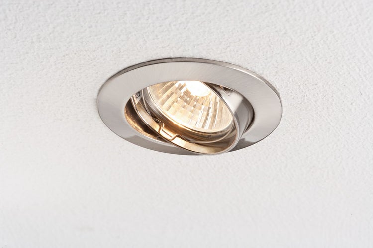 Premium Einbauleuchte schwenkbar rund 83mm 30° GX5,3 max. 50W 230/12V dimmbar Eisen gebürstet