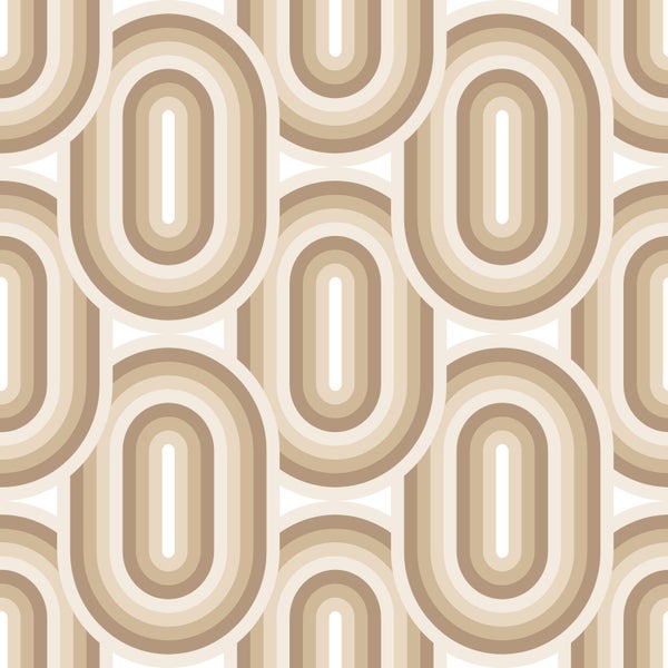 ESTAhome Tapete Retro-Ornamente Beige und Braun - 50 x 900 cm - 130981