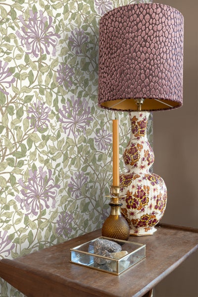 ESTAhome Tapete Blumen Grün und Lila - 50 x 900 cm - 131030