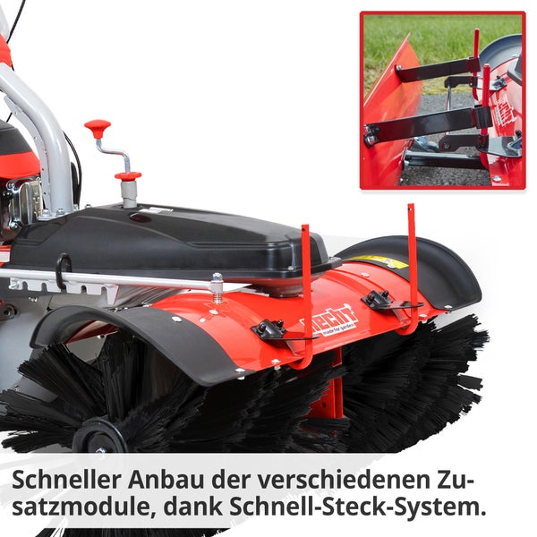 Kehrmaschine mit Schnellwechselsystem für Zubehör