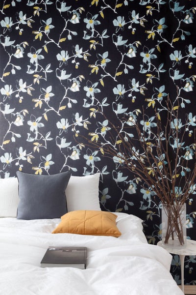 Masureel Tapete Blumen Schwarz - 53 cm x 10.05 m - 631932