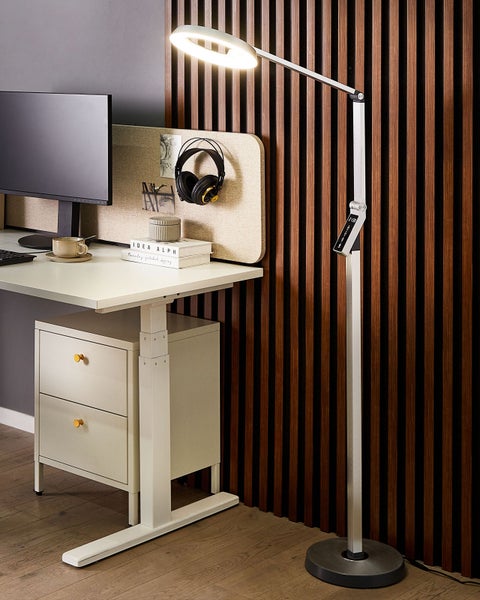 LED Stehlampe CARINA mit Dimmer Metall Silber