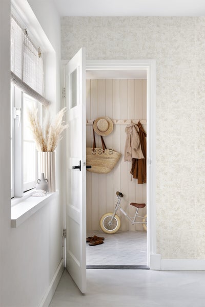 ESTAhome Tapete Fliesenmuster Beige - 53 cm x 10.05 m - 148336