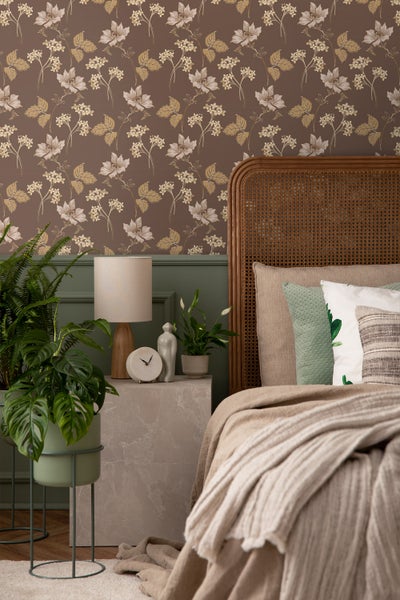 Borastapeter Tapete Blumen Braun - 53 cm x 10.05 m - 660837