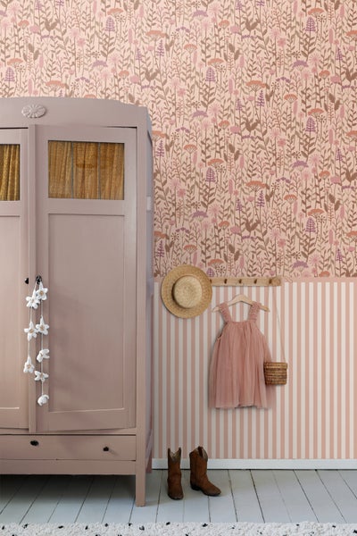 ESTAhome Tapete Feldblumen Altrosa - 50 x 900 cm - 131547