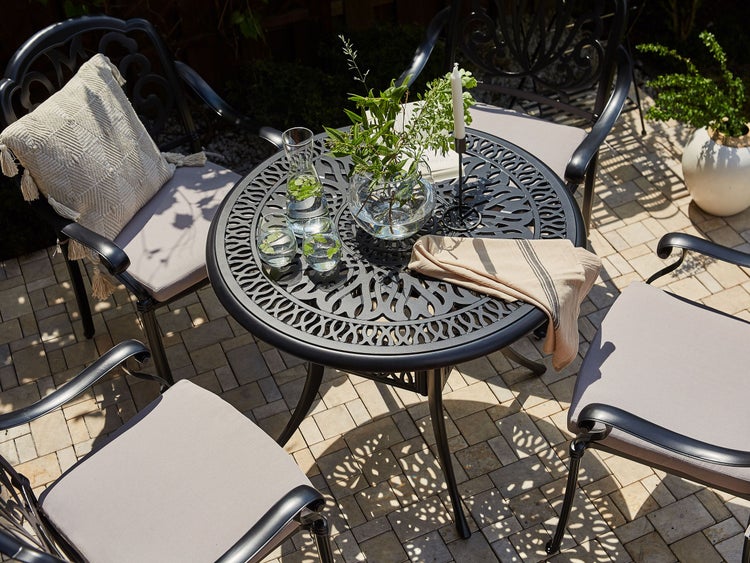 Outdoor Bistrotisch ANCONA 90 cm 90 cm Metall Schwarz